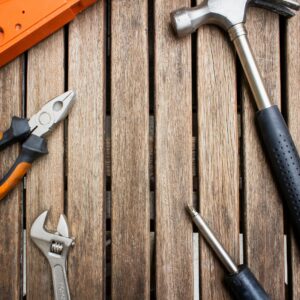 Organized professional tools representing an inspector field kit